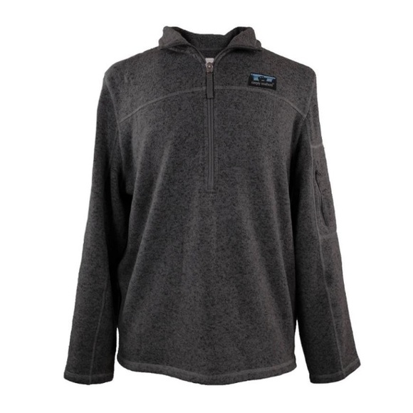 Simply Southern Men’s Pullover 1/2 Zip Preppy Sweatshirt Small Dark Grey - Picture 1 of 5